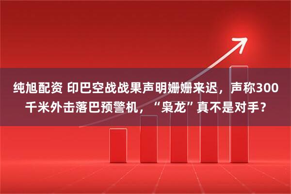 纯旭配资 印巴空战战果声明姗姗来迟，声称300千米外击落巴预警机，“枭龙”真不是对手？